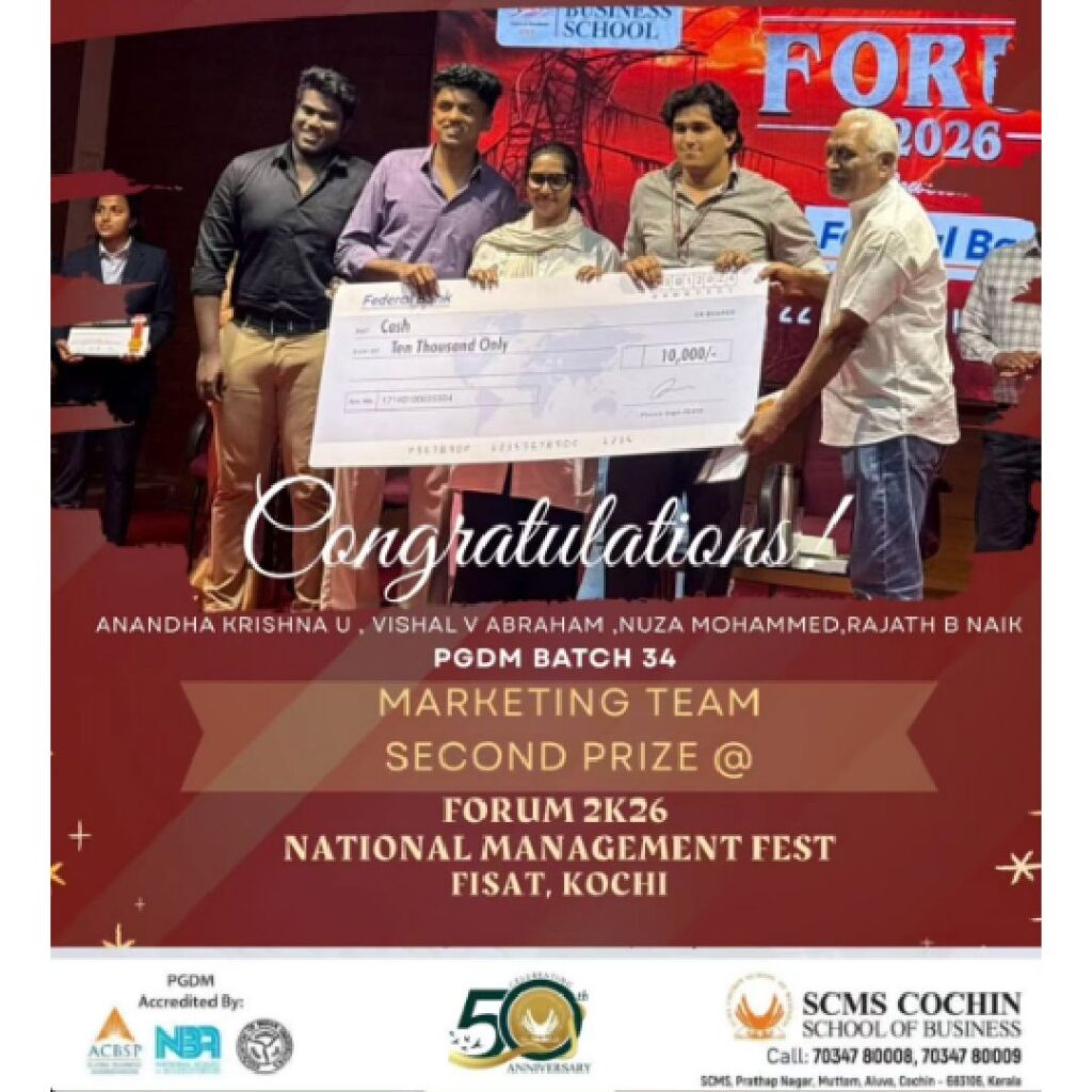 PGDM Batch 34 Wins Second Prize at Forum 2K26