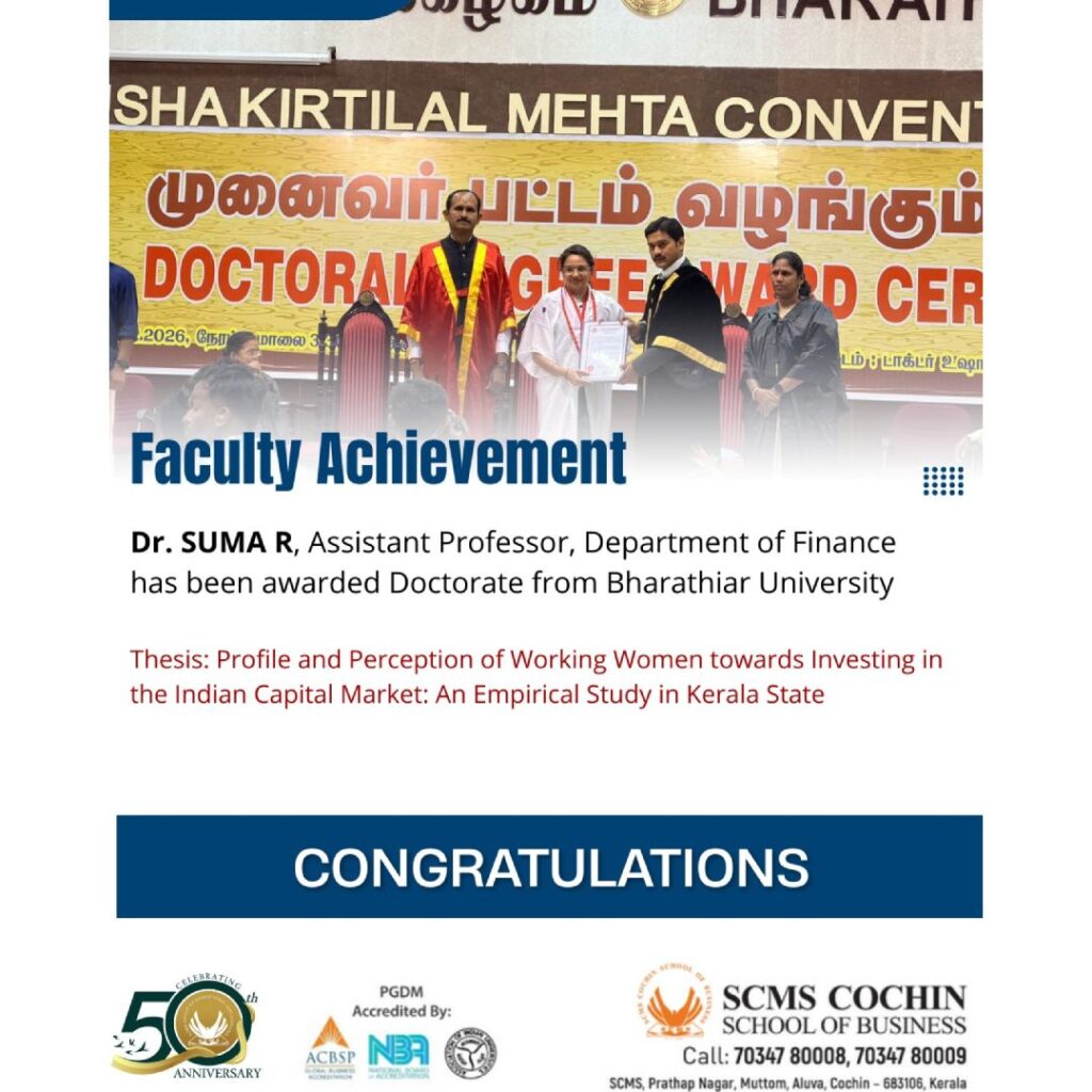 Dr. Suma R – Doctorate Award